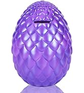 H&amp;W Dragon Egg Piggy Bank - Unbreakable, Shiny Color, Large Capacity Money Box for Kids - Home De...