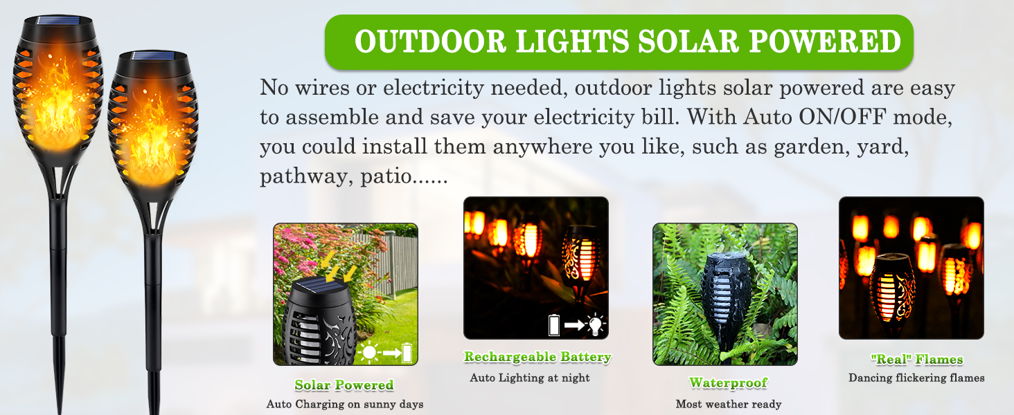 Solar Powered Outdoor Lights for Yard
