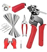 GRENTOOL Metal Zip Ties Gun Set, 200Pcs Stainless Steel Cable Ties, Red | Heavy Duty Stainless St...