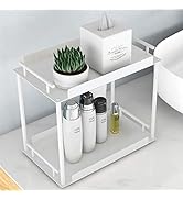 FLE Bathroom Organizer Countertop,Counter Decorative Tray Cosmetic Organizer,Countertop Storage S...