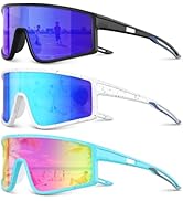 Kegrimi 3 Pack Kids Sunglasses Youth Baseball Sunglasses for 3-12 Boys Girls Sports Cycling Runni...