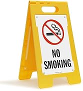No Smoking" Folding Floor Sign Plastic