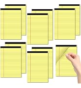 Small Legal Pads 5x8 Yellow 10 Pack Small Note Pads 5x8 College Ruled Yellow Notepads 80 GSM Line...