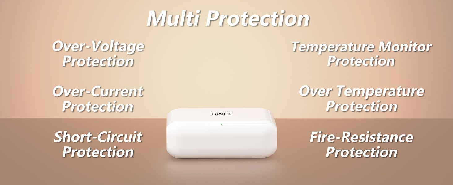 USB charging station has six types of protection