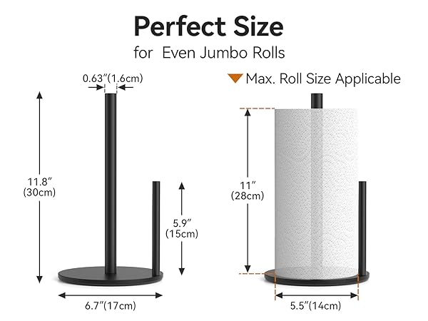 It has Perfect size for even Jumbo Rolls