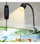 UPETTOOLS 3W LED Full Spectrum Aquarium Light with 3 Color Modes – Clip On Fish Tank Lamp for Pla...