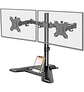 MOUNT PRO Dual Monitor Stand - Free Standing Full Motion Monitor Desk Mount Fits 2 Screens up to ...