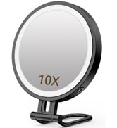 travel magnifying mirror with light