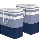HomeHacks 2-Pack Large Laundry Basket, Waterproof, Freestanding Laundry Hamper, Collapsible Tall ...