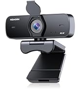 NEWORK 4K Webcam for PC with 2 Noise-Cancelling Microphones, Stable Auto Focus, Plug&amp;Play Compute...