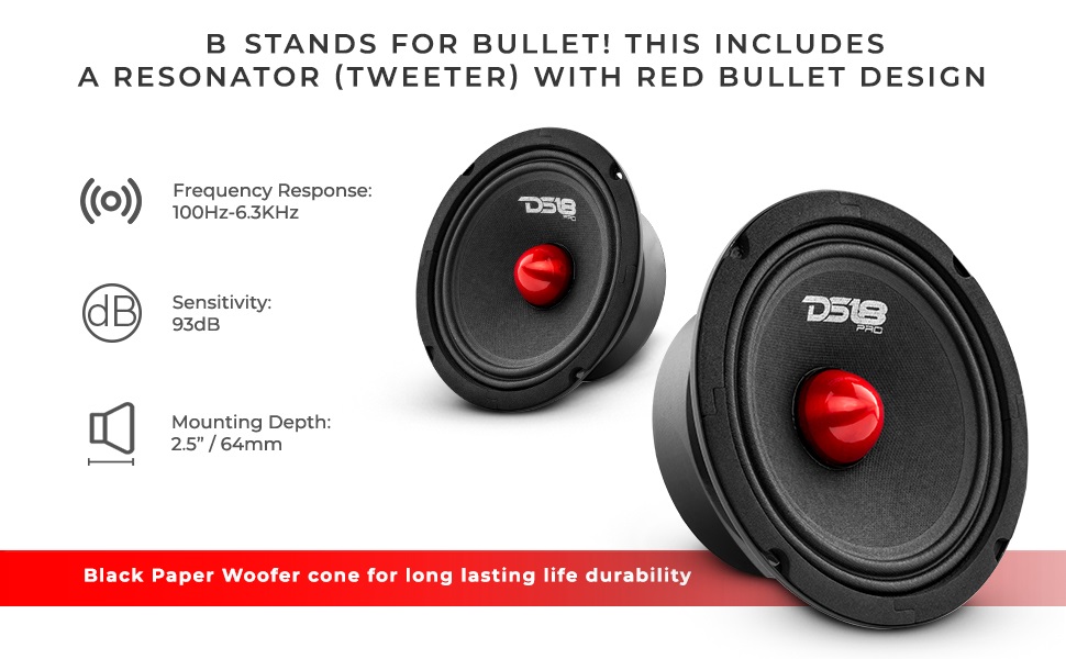 6 inch car audio speaker with bullet 