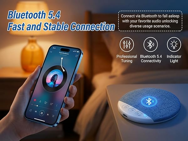 Ultra-Thin Bluetooth Pillow Speaker with White Noise Timer Wireless Sleep Aid