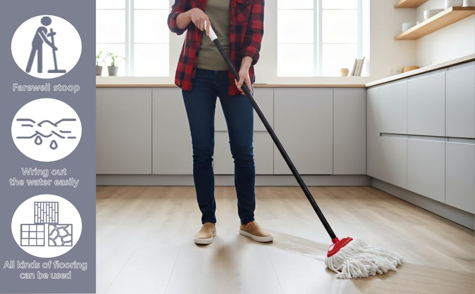 Indoor Cotton Mops for Floor Cleaning