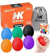 HiKeep Hand Exercise Balls, Egg Shape Physical Therapy Different Resistance Workout Kit - Set of 6