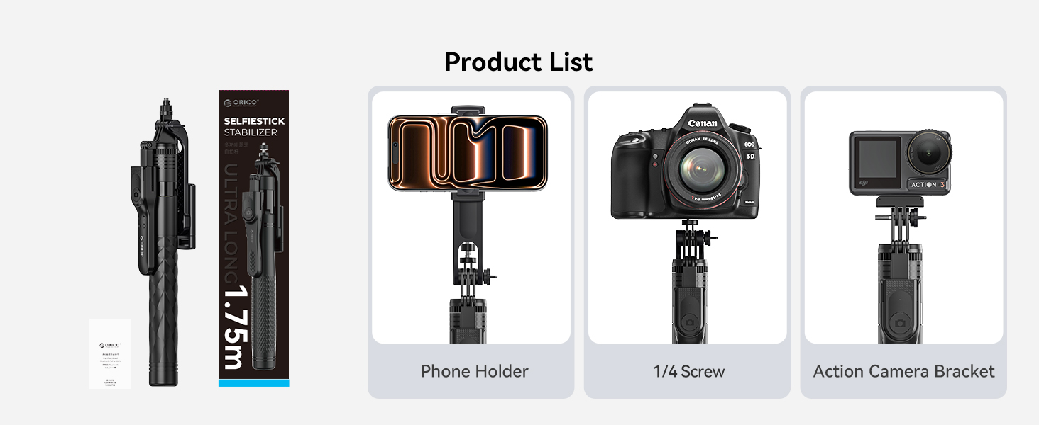 Includes a universal 1/4 inch screw