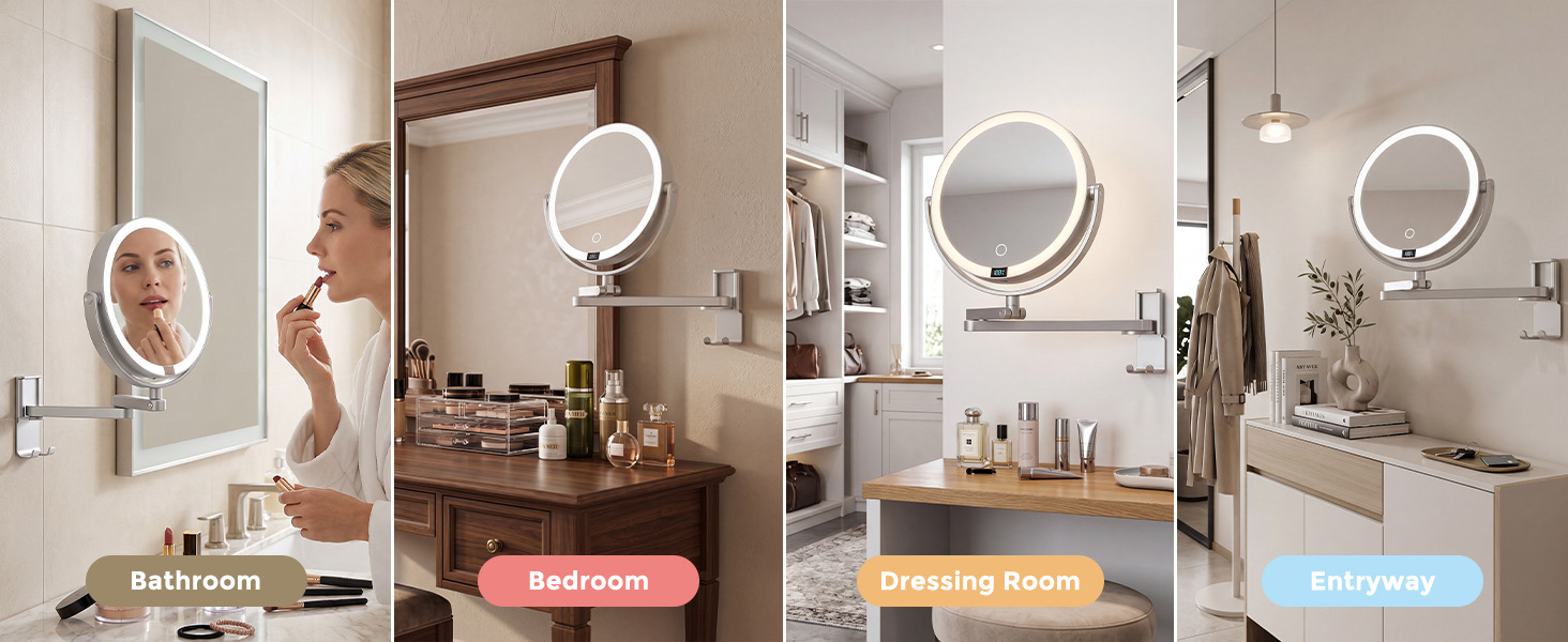 Wall Mounted Lighted Makeup Mirror