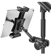 JUBOR Tablet Holder for Microphone Stand, Mic Music Stand Tablet Holder for iPad, Smartphone Tabl...