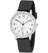 TWOPTION Nurse Watch for Women Waterproof Analog Silicone Watch with Second Hand Nursing School M...