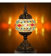 Marrakech Stained Glass Lamp Turkish Table Lamp with Tiffany Style, Handmade Moroccan Mosaic Lamp...