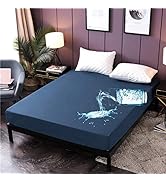 NTBED Waterproof Mattress Protector Cover Queen Size 14 inches Deep Pocket Polyester Bed Pad Cove...