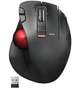ELECOM EX-G Trackball Mouse, 2.4GHz Wireless, Thumb Control, 6-Button Function with Smooth Tracki...