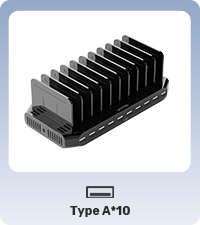 Unitek 10 USB Charging Station Multiple Devices for iPad Tablet iPhone Mic | Cell Phone Headphone Wa...