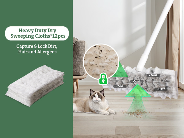 12pcs deep-pile pads grab stubborn pet hair/clumps
