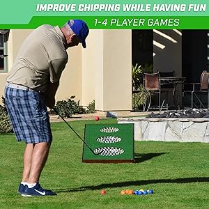 gosports golf chippo cornhole backyard chipping game set golfing short game training aid tool gift