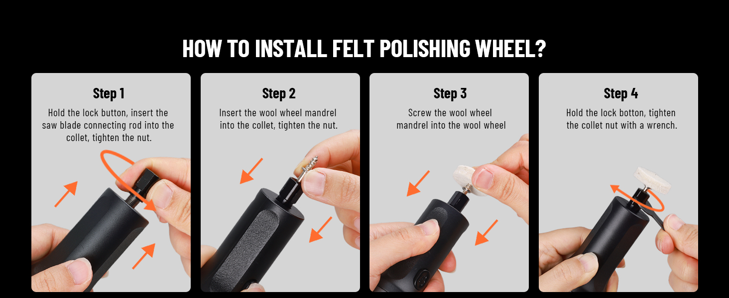 Designed with a standard 1/8 inch shank and including 4 metal collets (1/8,3/32,1/16)