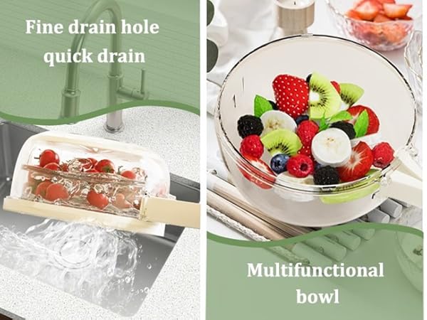 fruit cleaner bowl with strainer