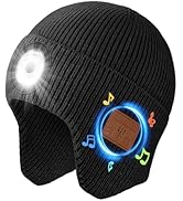 Atapeas Bluetooth Beanie Hat with Light, Rechargeable Wireless Beanie Cap Headlamp hat Music hat,...