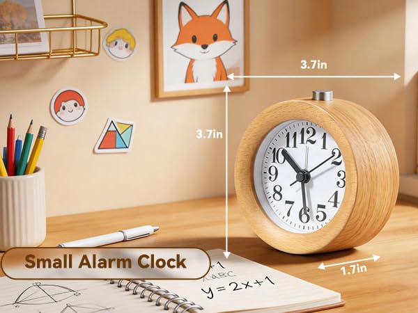 wood analog alarm clock