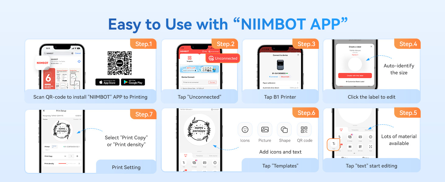 Easy to use with niimbot app