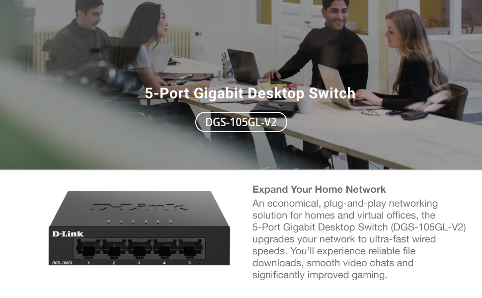 5 port gigabit switch ethernet splitter