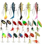 SANWEAL 10/15/16/20PCS Rooster Tail Fishing Lures – High-Efficiency Trout Lures with Brass Spinne...
