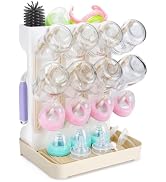 ZYLOHA Baby Bottle Drying Rack: Space Saving Vertical Bottle Drying Holder with Brushes Holder - ...