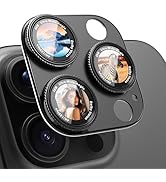 CACOE Metal Camera Lens Protector for iPhone 16Pro/16ProMax/14Pro/14ProMax, 9H Tempered Glass wit...
