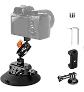 K&amp;F CONCEPT 6" Suction Cup Camera Mount with Magic Arm, ARRI Style 1/4" 3/8" Threads, Quick Relea...