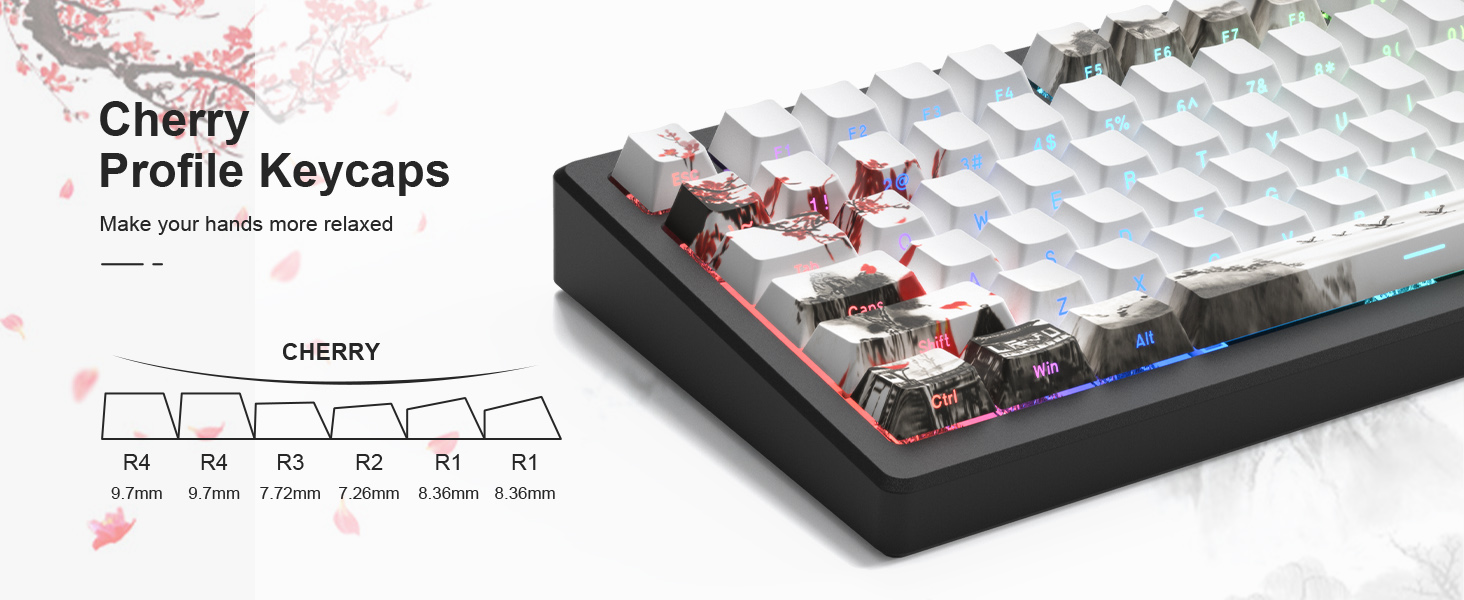 womier cherry blossom cherry profile keycaps