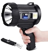 Spotlight Flashlight, 900000 Lumens Brightest LED Rechargeable Spotlights, Long Running Spot Ligh...