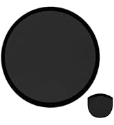 YEAHACLUB 1 PCS Foldable Flying Disc Fans with Bags, 9.8'' DIY Handheld Fabric Folding Fan, Black...