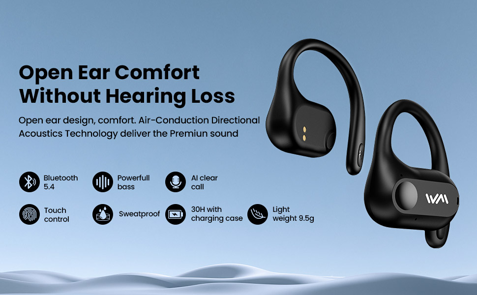 open ear headphones with mic