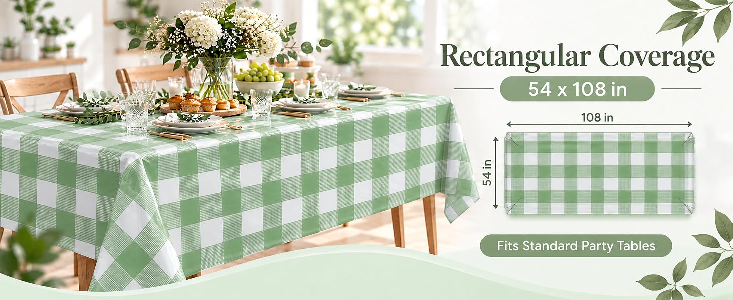 sage green gingham tablecloth