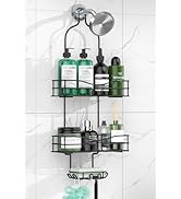 DAOYA Bathroom Shower Caddy Hanging - 3-Tier Organizer with Soap Holder &amp; 6 Hooks for Towels, Spo...