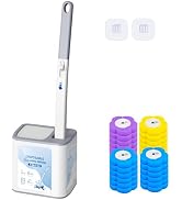 XJDR Toilet Brush and Holder - No Touch Wall Mount Disposable Bowl Cleaners Set,Snap-On Quick Cle...
