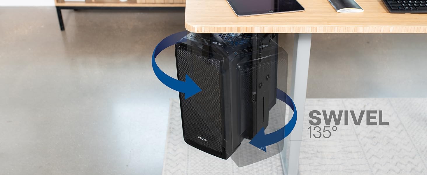 pc mount under desk, adjustable computer holder, cpu wall mount, swivel tower stand, desk pc tray