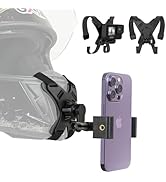 SOH Motorcycle Helmet Chin Strap Mount with Phone Clip for iPhone 15 Pro Max/14/13Pro/Mini, Googl...