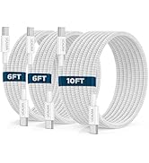 UCALMA USB C to USB C Cable [6FT+6FT+10FT] 3Pack 60W Long iPhone 17 16 15 Charger Cord Type C to ...