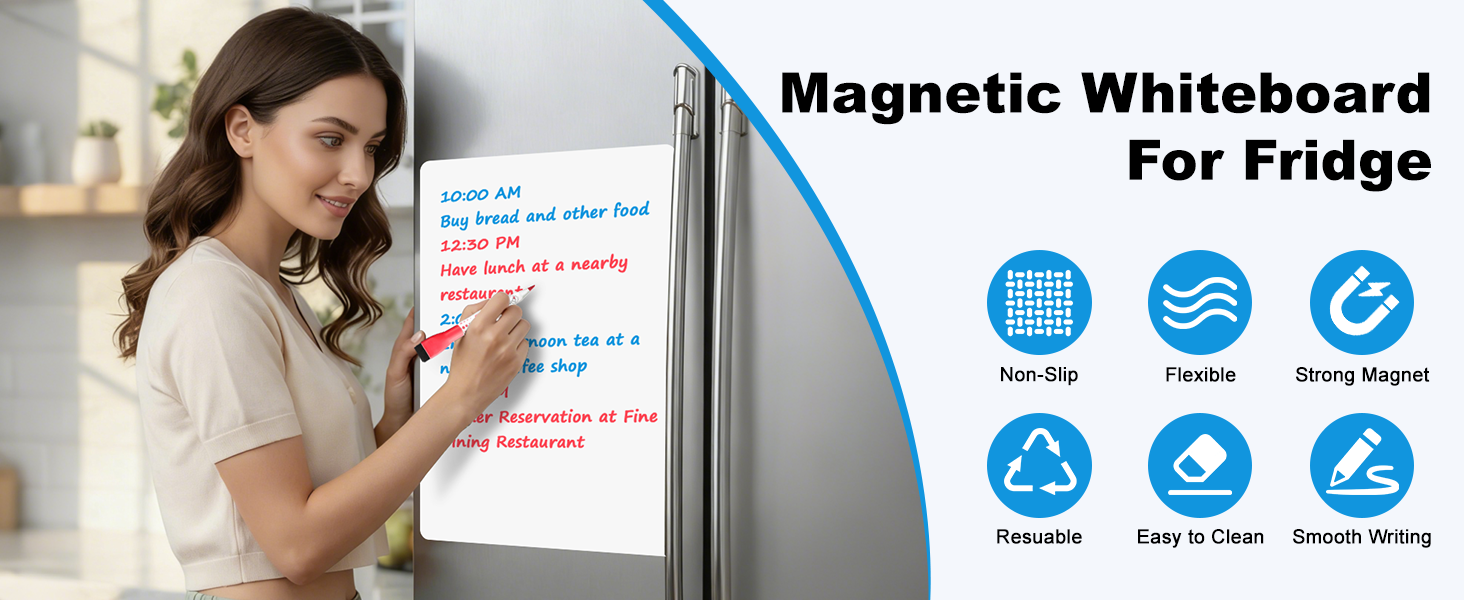 Magnetic whiteboard for fridge