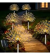echosari Solar Garden Lights Outdoor, Total 6 Pack 720 LED Firework Lights with Auto On/Off 8 Mod...